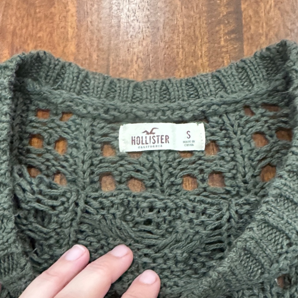 Hollister Women's Cable Knit Sweater - Dark Green size S - Picture 4 of 7